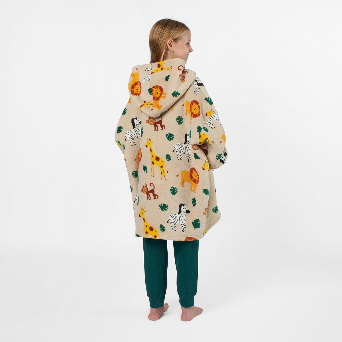 Kids Hoodie Blanket Oversized Sherpa Fleece Jumper Sweatshirt Soft Warm Throw