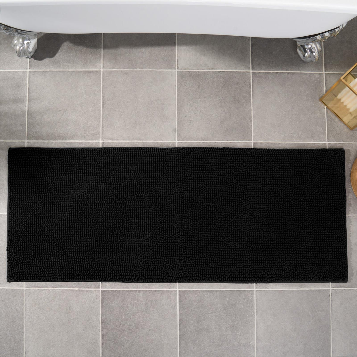 Brentfords Noodle Bath Mat Non Slip Shower Soft Highly Absorbent Chenille Shaggy