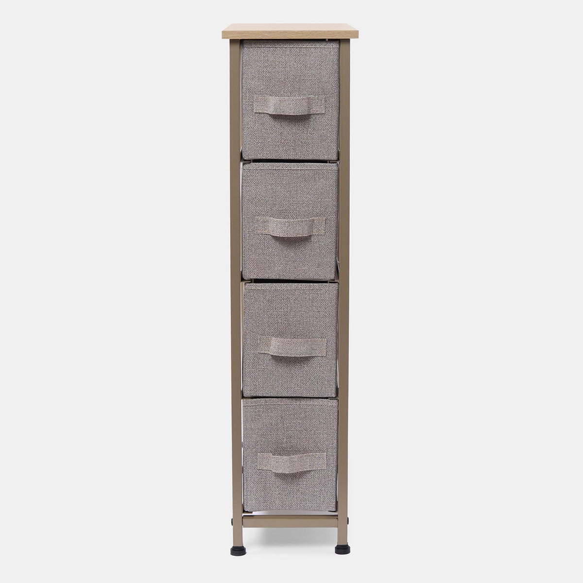 Narrow 4 Drawer Storage Cabinet Bedside Table Unit Clothes Home Fabric Organiser