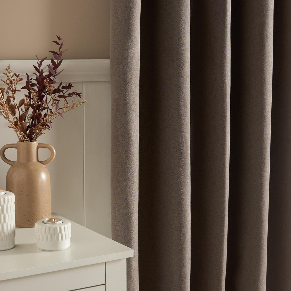 OHS Eyelet Blackout Curtains Woven Ready Made Ring Top Thermal Texture Thick