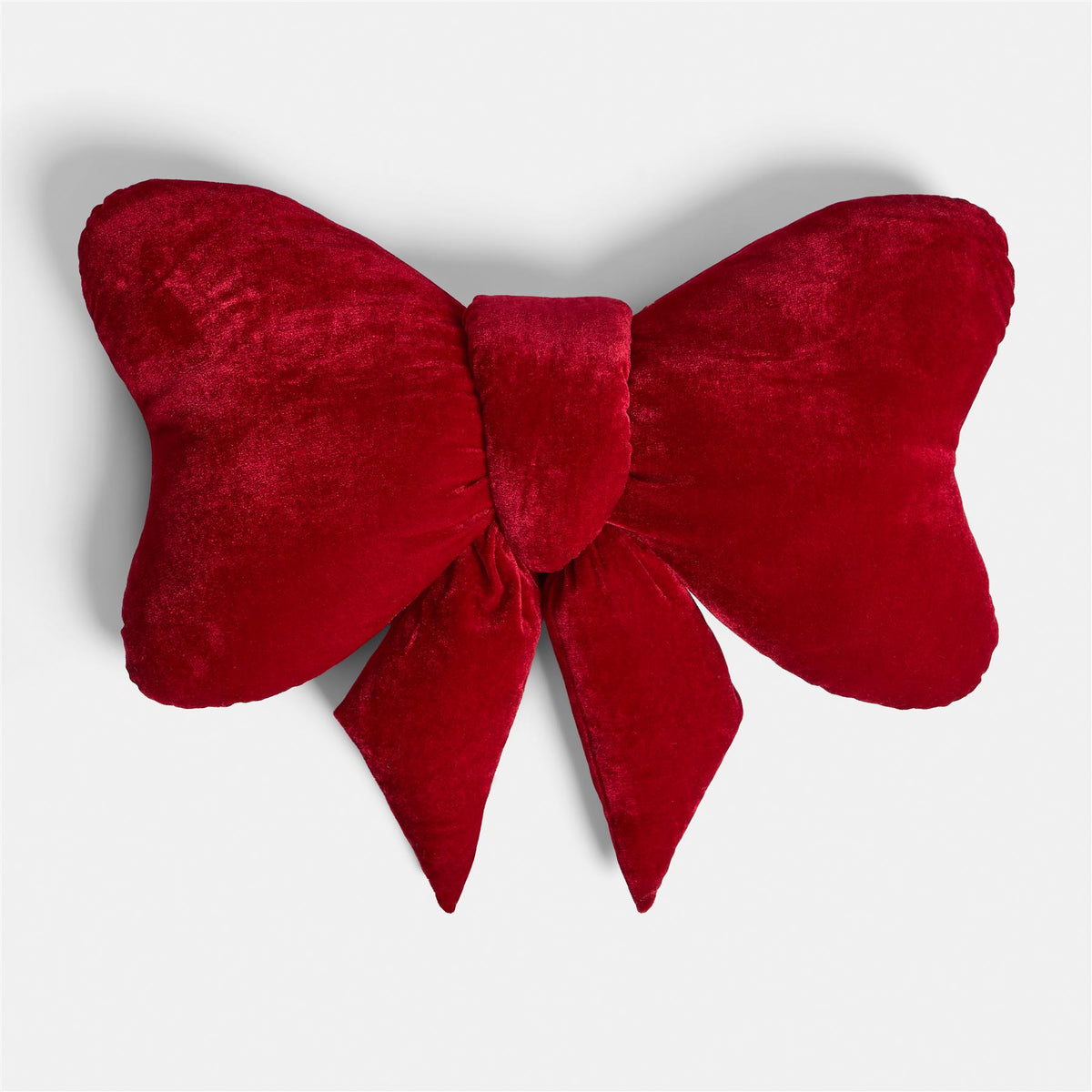 OHS Bow Shaped Cushion Velvet Decorative Filled Scatter Pillow Gift
