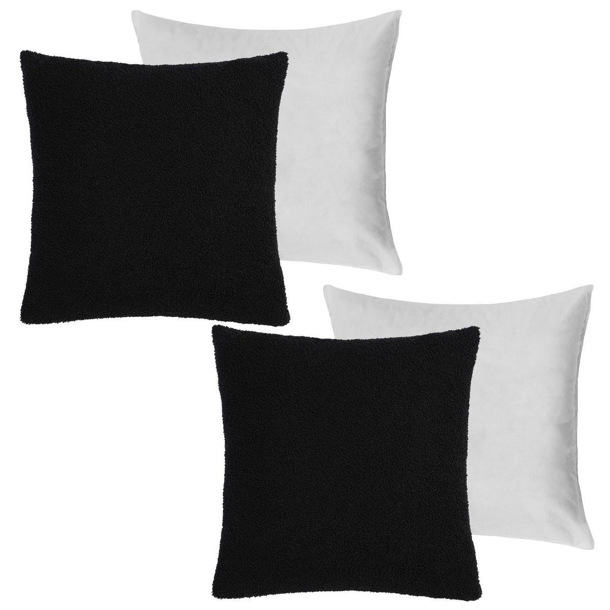 OHS Boucle Cushion Covers  2 Pack Teddy Fleece Square Pillowcases Home Decor