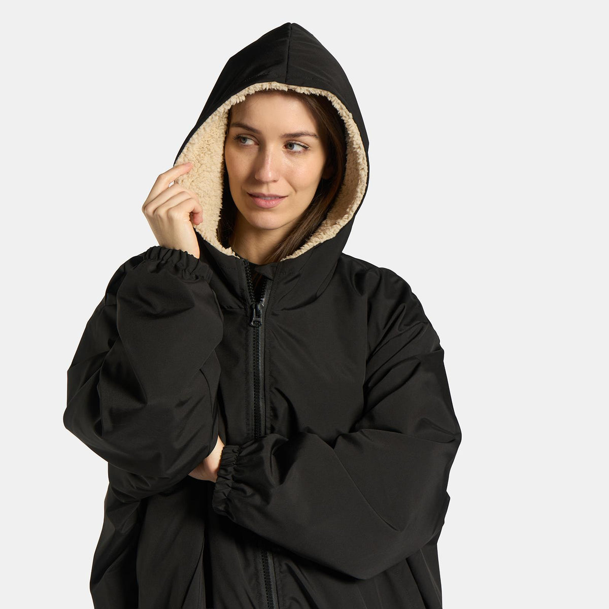 OHS Drying Changing Robe Sherpa Lined Water Resistant Oversize Coat Adults Kids