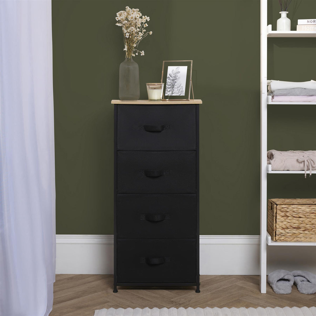 OHS Fabric Cabinet Bedside 2/3/4/5/6 Drawers Storage Unit Clothes Home Organiser