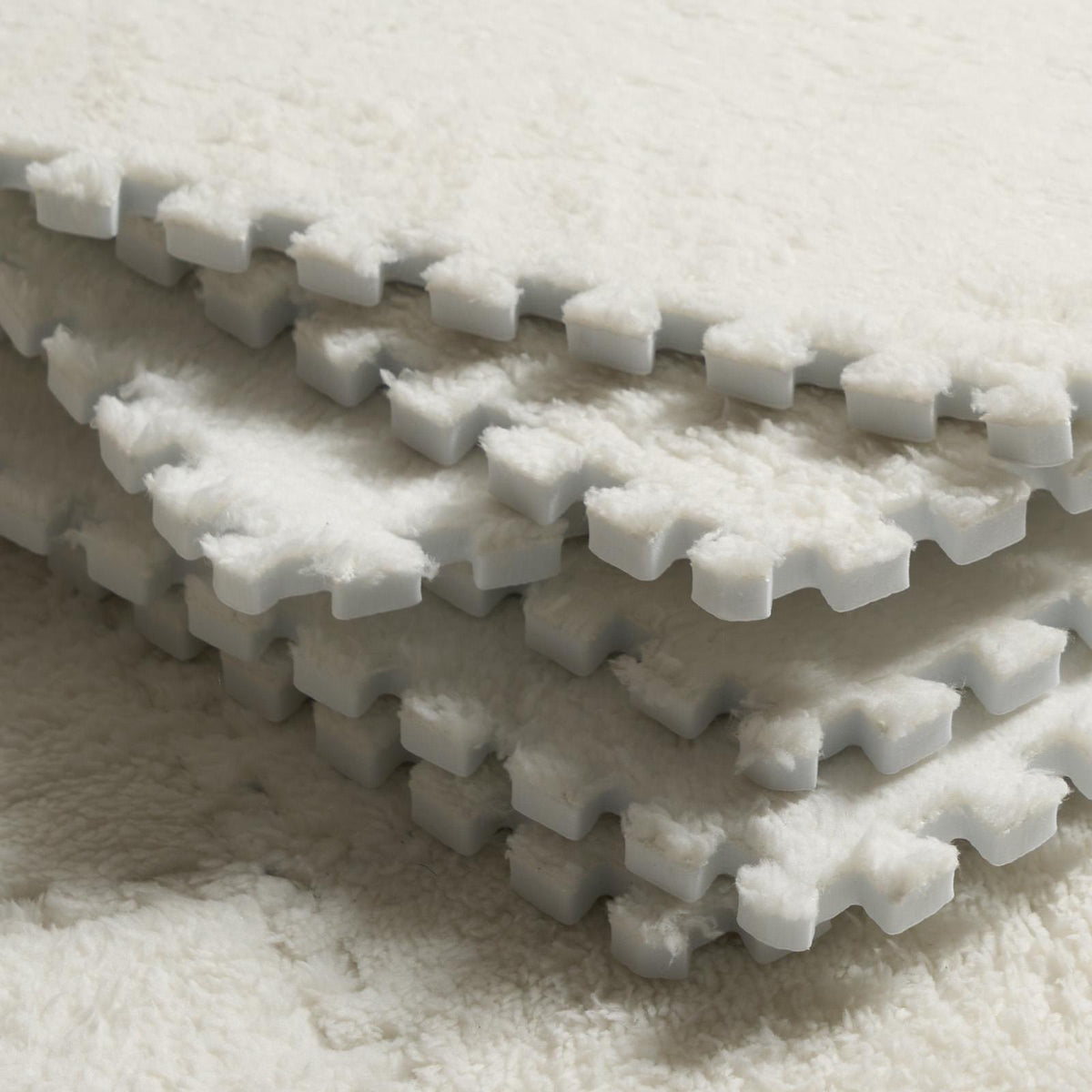 OHS Interlocking Foam Floor Tiles Teddy Fleece Soft Kids Play Mat Carpet Yoga