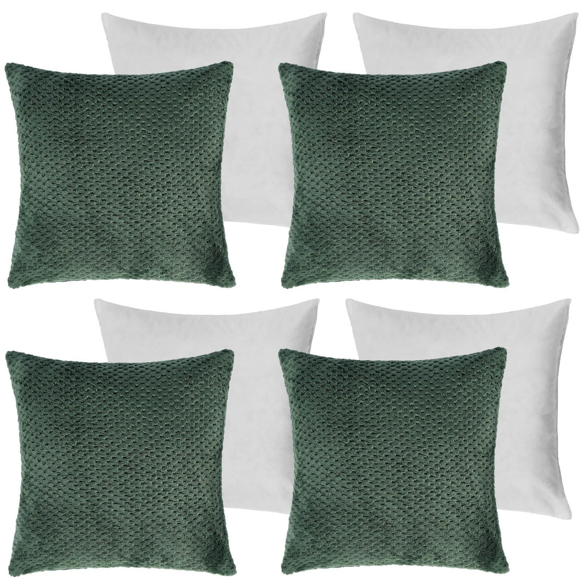 OHS Waffle Fleece Cushion Covers 2/4 Pack Soft Filler Decor