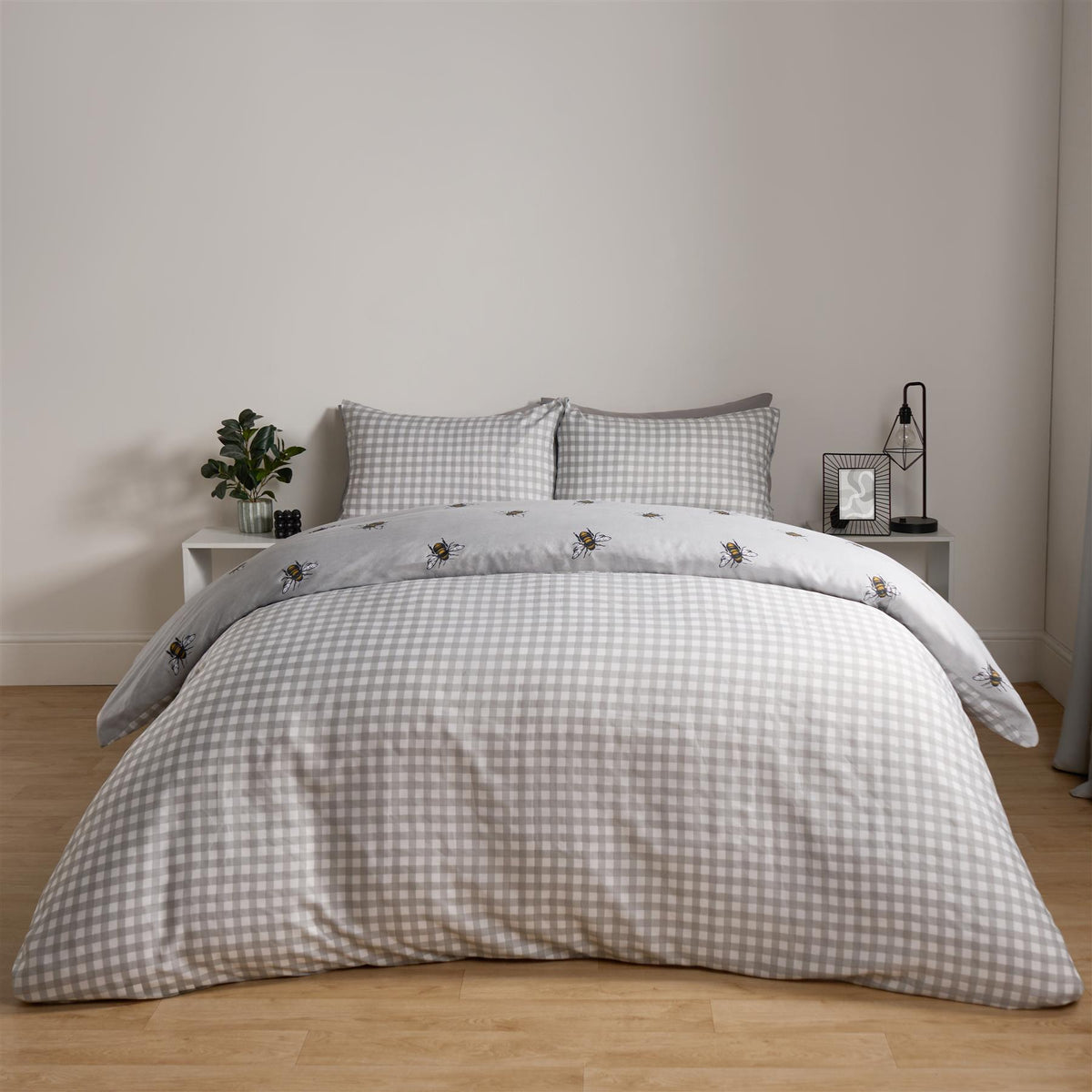 Bee Duvet Cover Set Reversible Stripe Quilt Bedding Set Single Double King Size