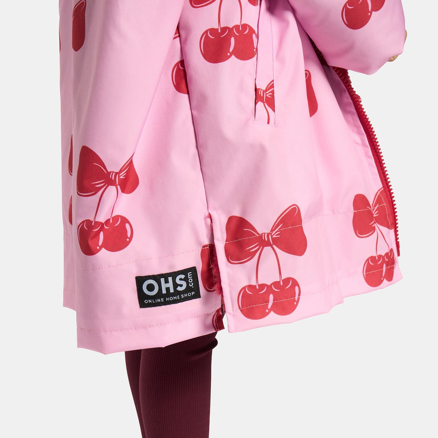 OHS Kids Drying Changing Robe Fun Print Sherpa Lined Water Resistant Long Coat