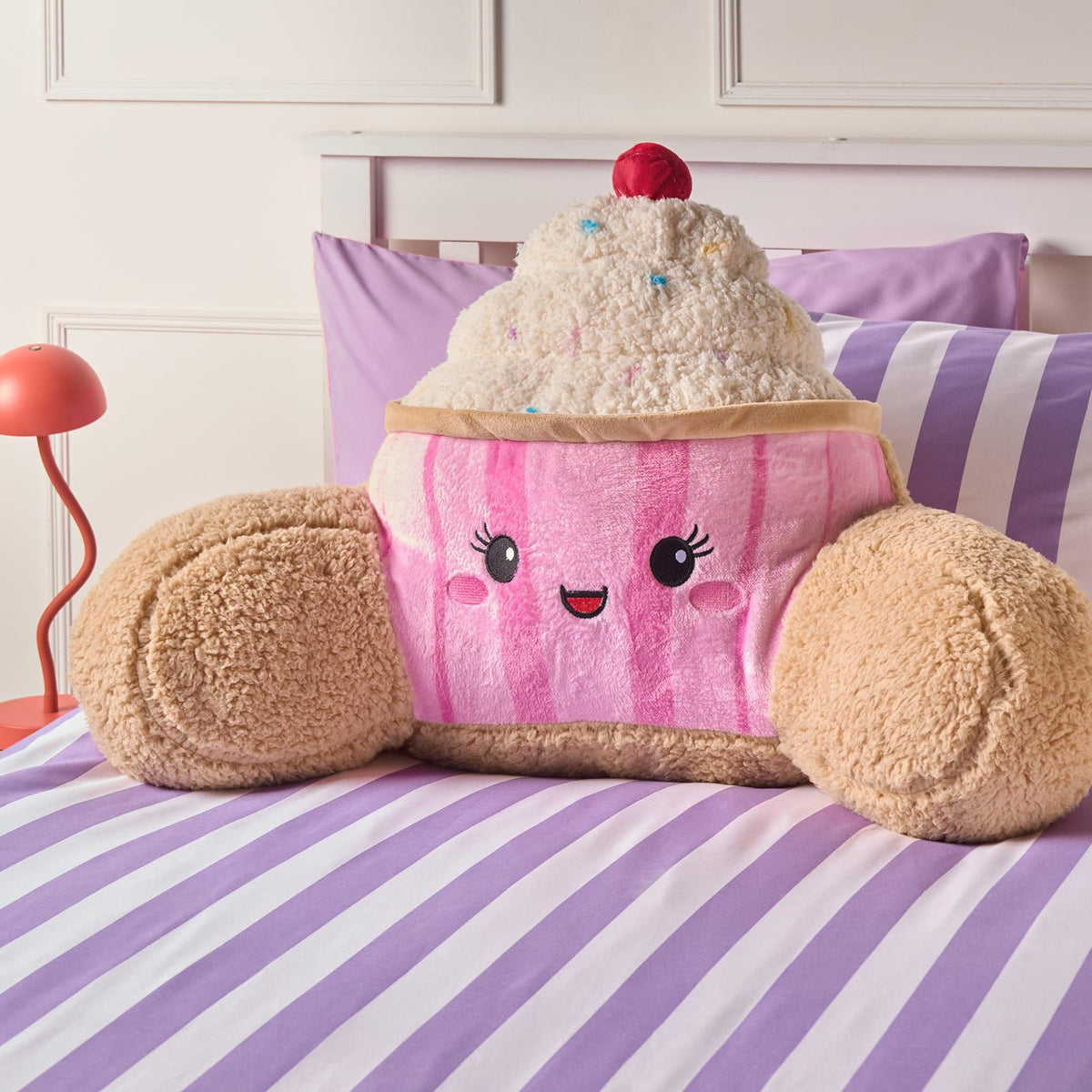 OHS Character Cuddle Cushion Soft Fleece Reading Pillow with Arms Bed Chair