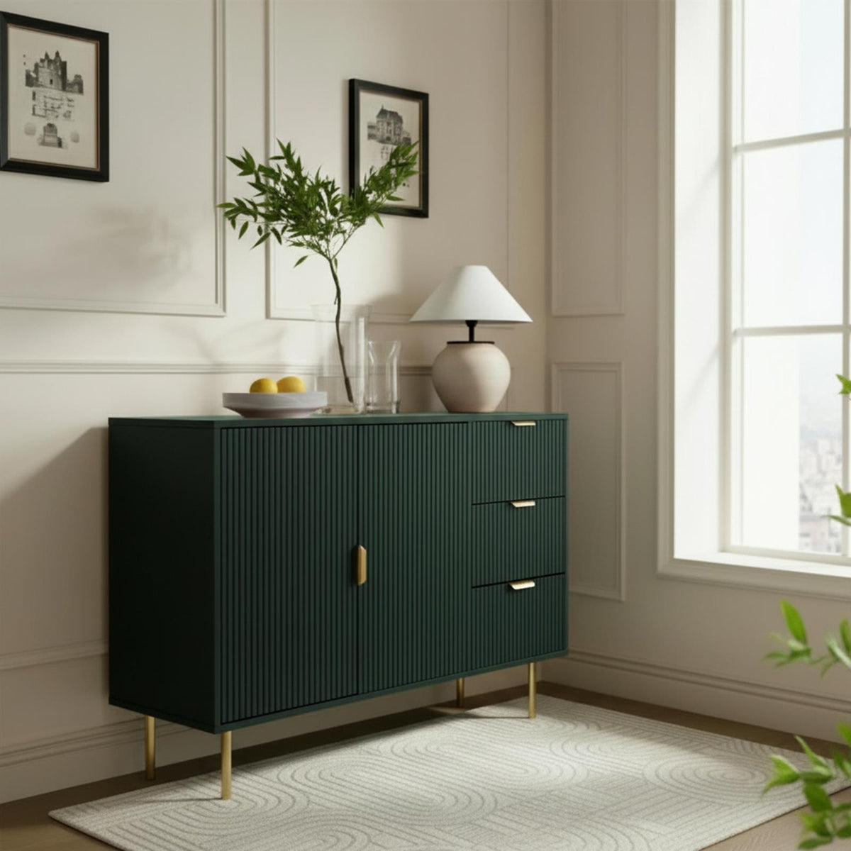 OHS Ribbed Drawer Unit Bedside Table 3/4/5/6 Draw Cabinet Nightstand Sideboard
