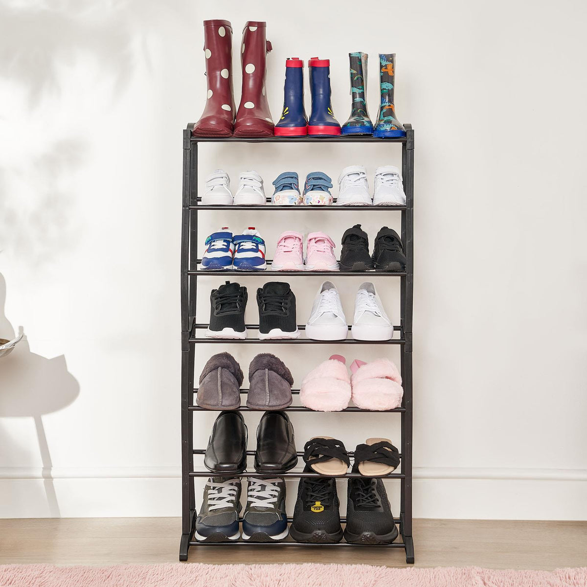 OHS 7 Tier Shoe Rack Stand Storage Compact Space Organiser Shelf Metal 21 Pairs