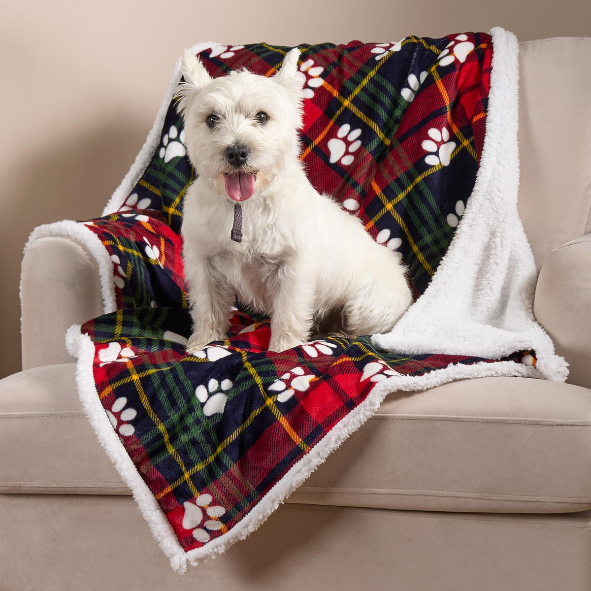 Check Fleece Pet Blanket Throw Over Bed Supersoft Plush Sherpa Warm Chair Sofa