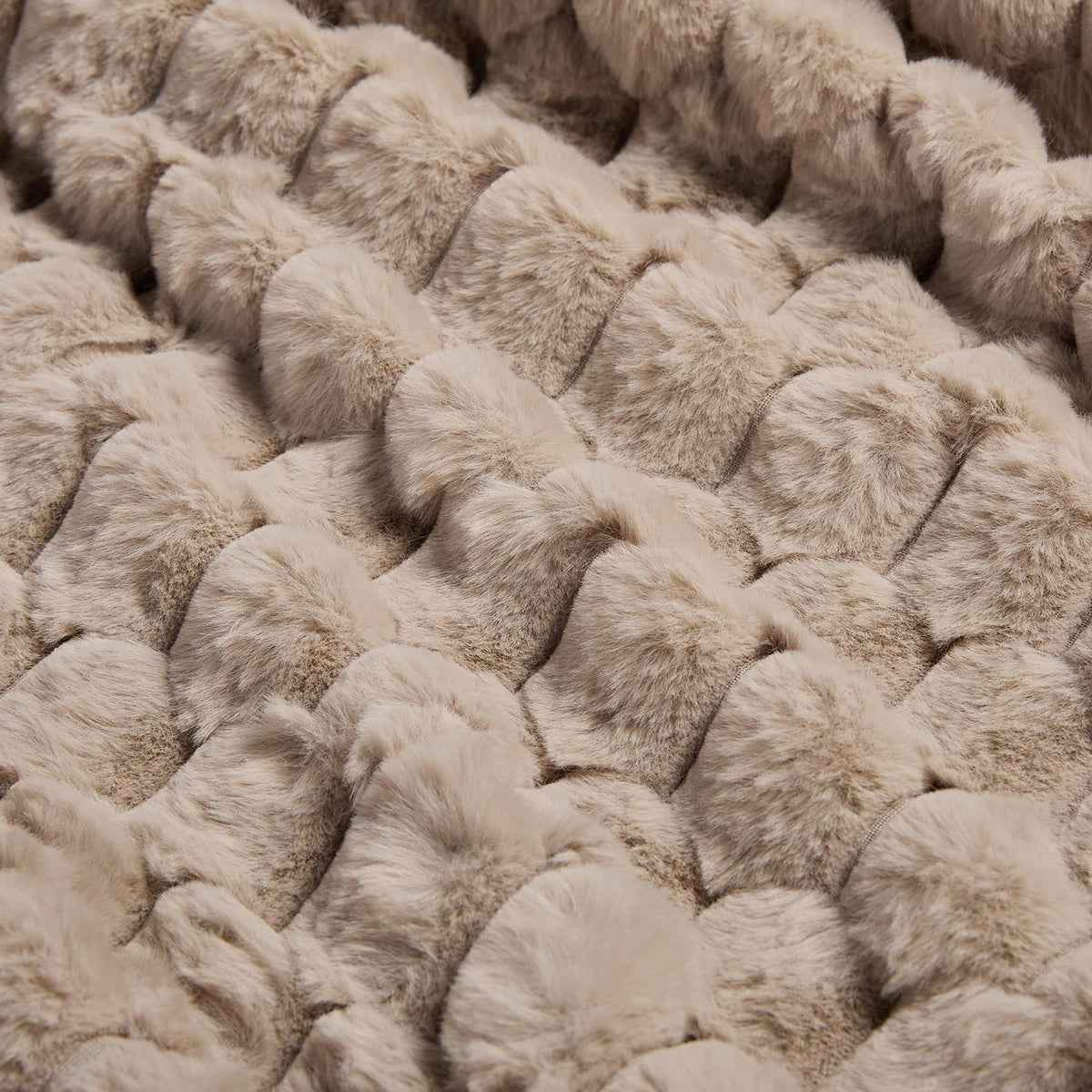 OHS Waffle Throw Bed Blanket Faux Fur Supersoft Warm Fleece Cosy Plush