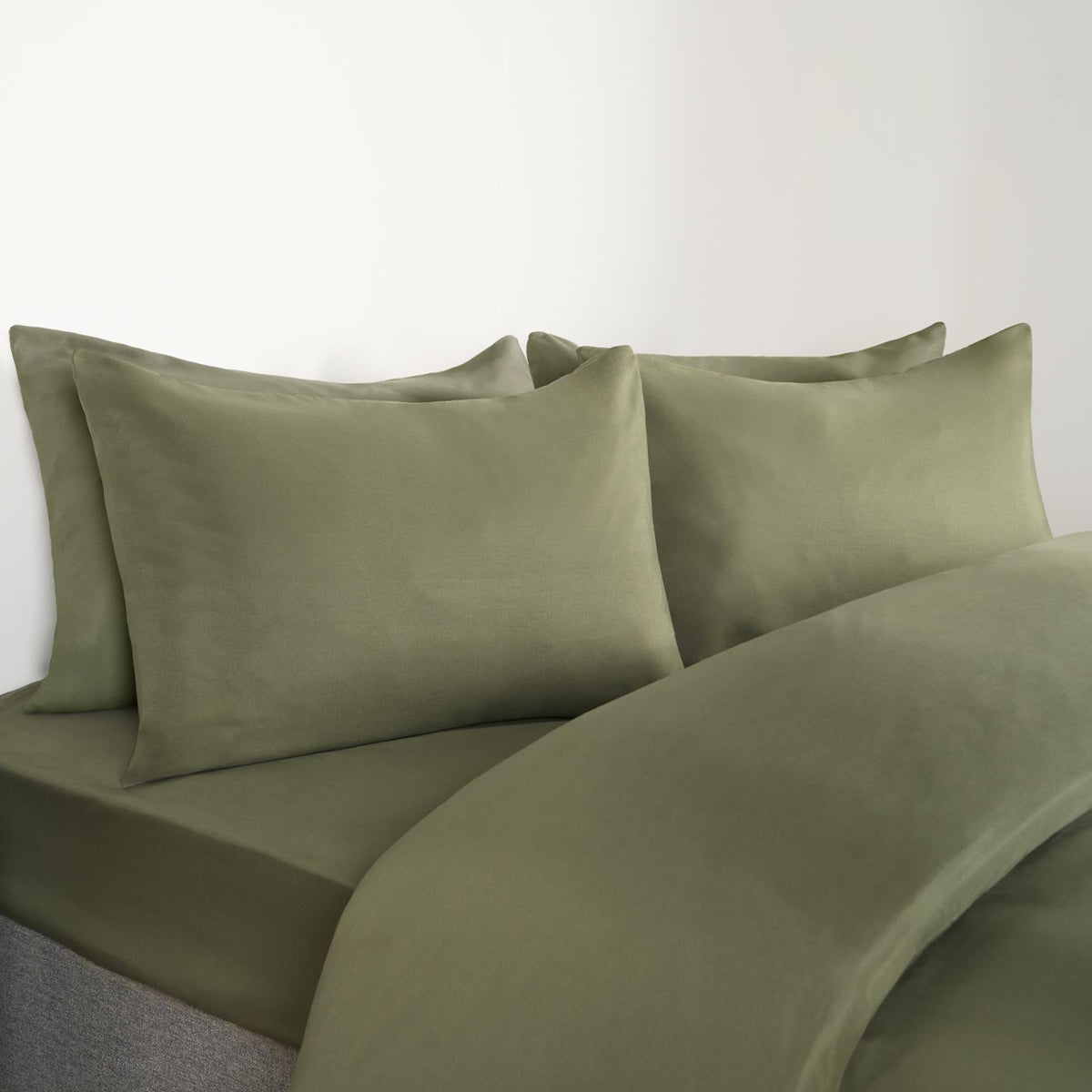 OHS Plain Duvet Cover & Pillowcase Reversible Bedding Set OR Fitted Sheet