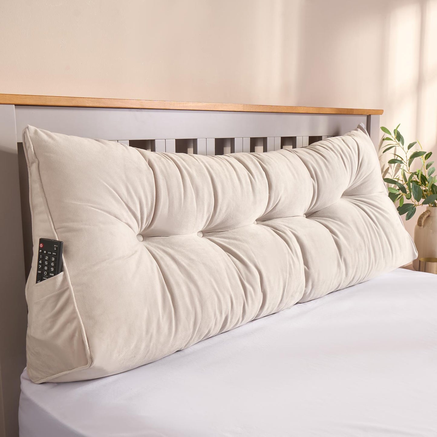 OHS Plain Headboard Bed Wedge Pillow Lumbar Backrest Support Cushion