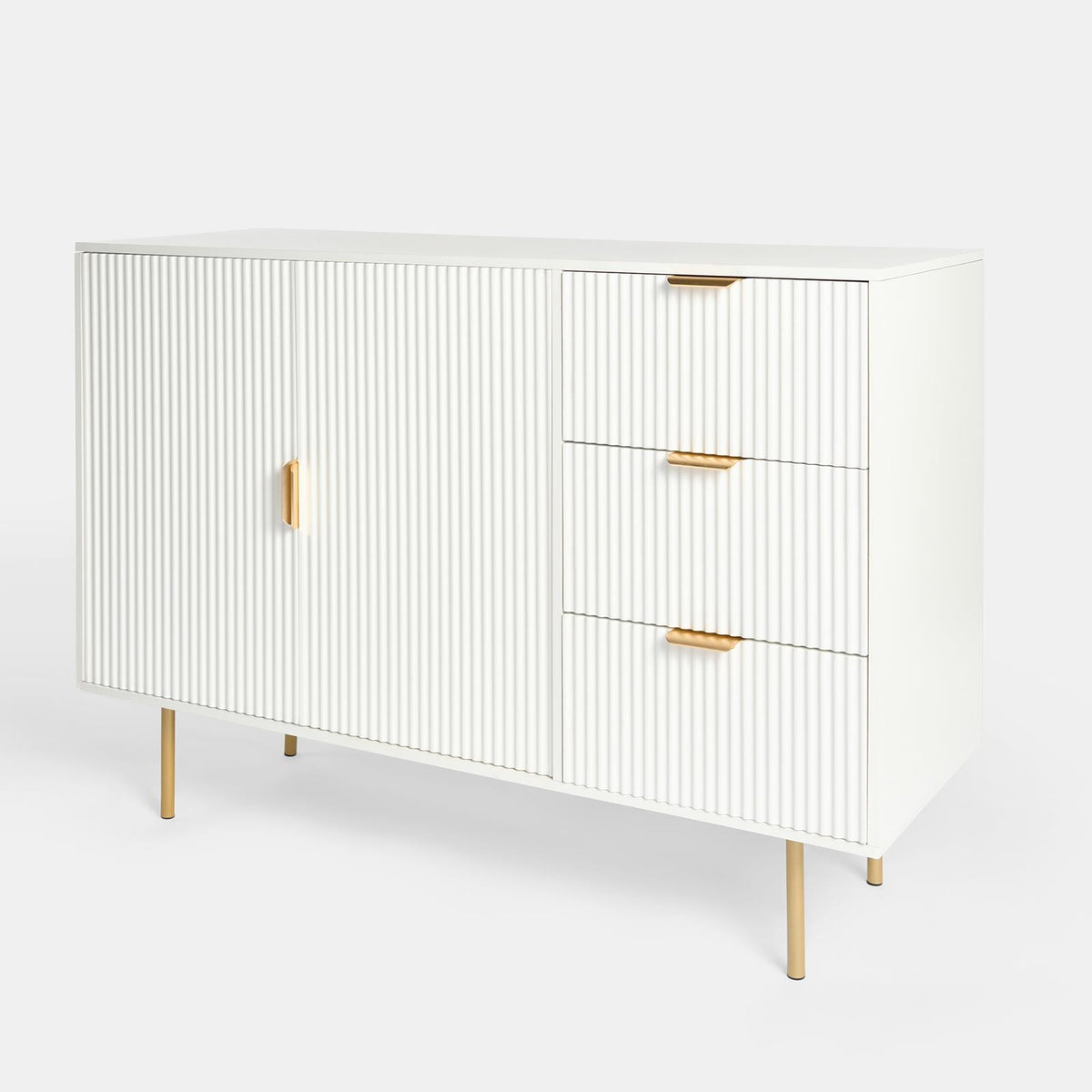 OHS Ribbed Drawer Unit Bedside Table 3/4/5/6 Draw Cabinet Nightstand Sideboard
