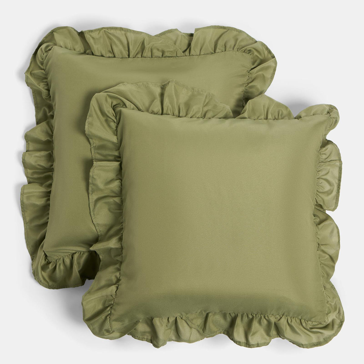 OHS Frill Cushion Covers Faux Linen Soft Square Pillowcases Home Decor Multipack