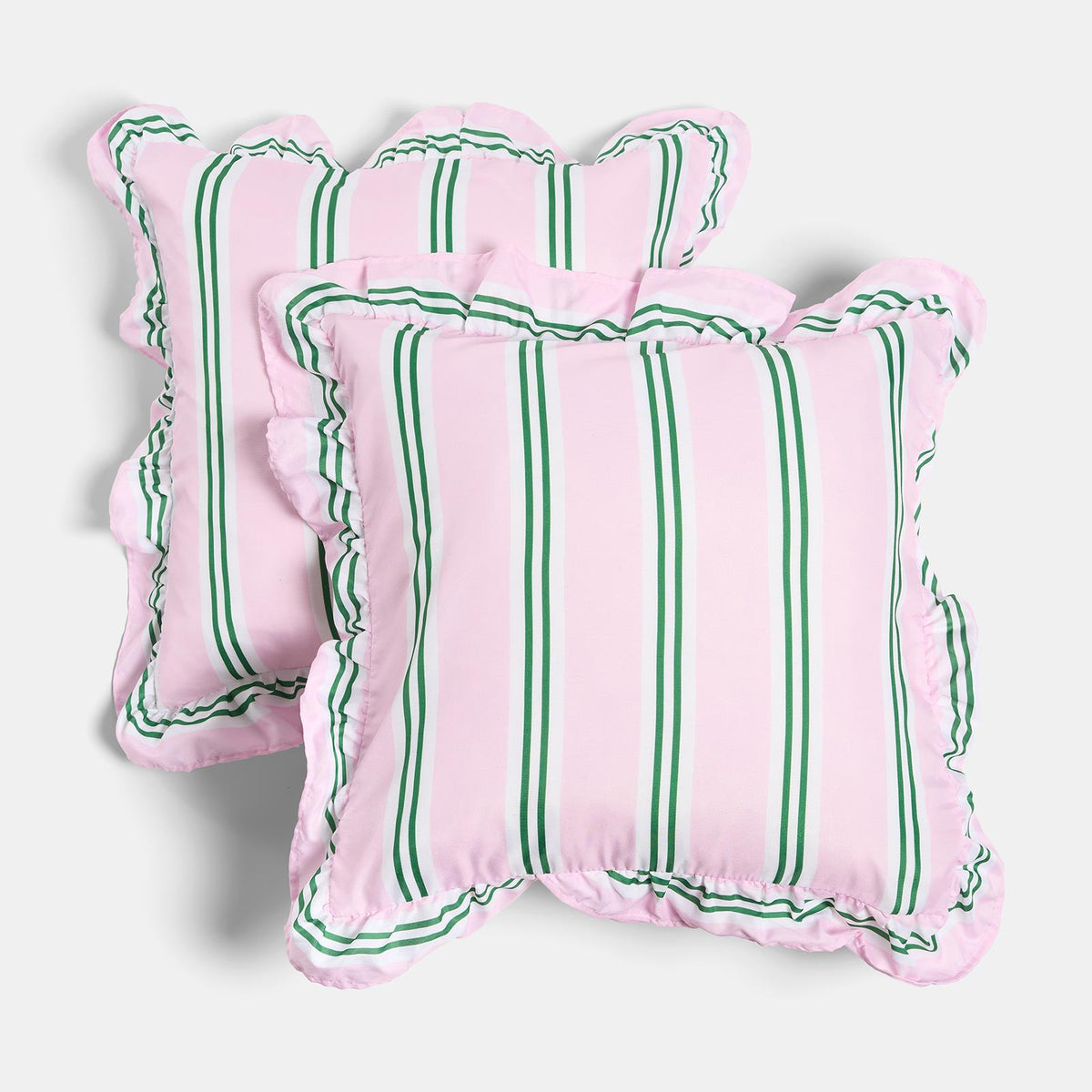 OHS Stripe Frill Cushion Covers Microfibre Square Pillowcases Home Decor