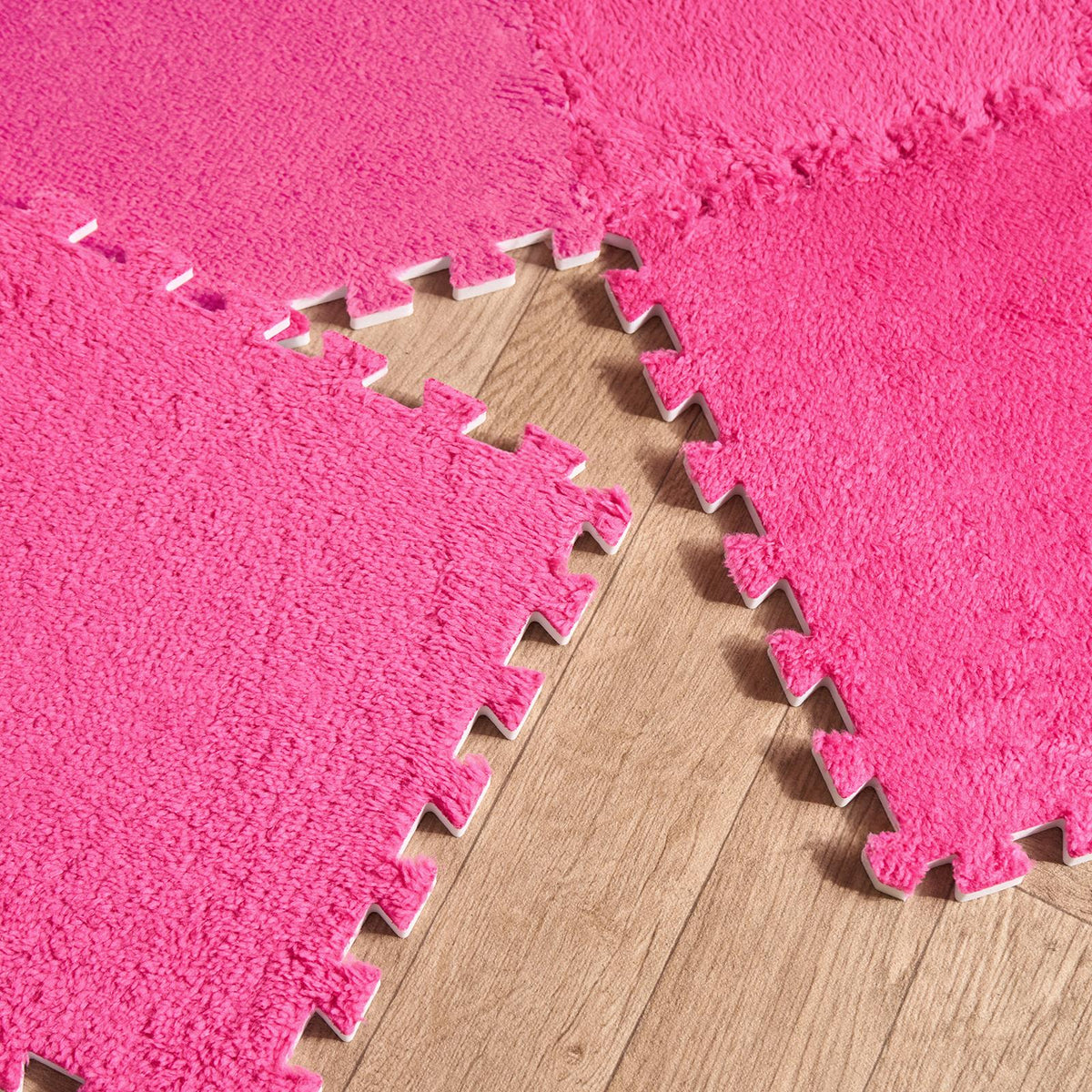 OHS Interlocking Foam Floor Tiles Teddy Fleece Soft Kids Play Mat Carpet Yoga