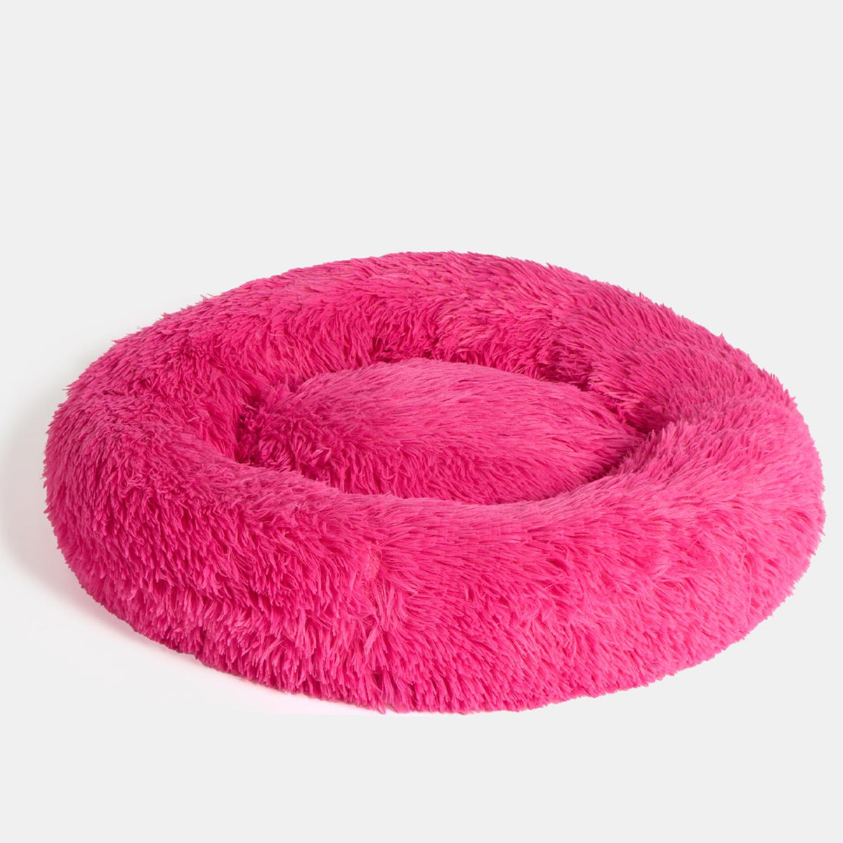 OHS Pet Bed Calming Fluffy Plush Fleece Dog Anti Anxiety Round Donut Washable
