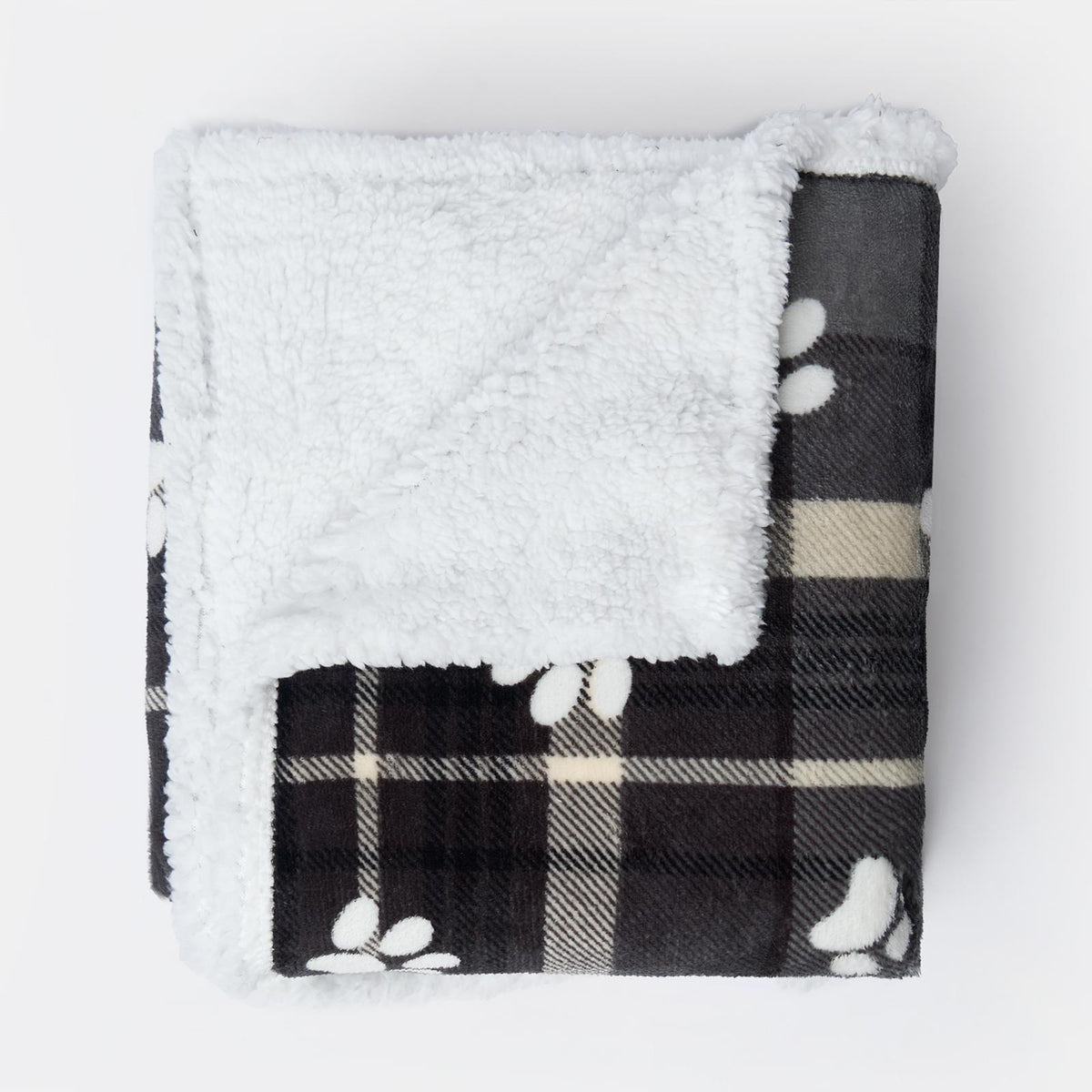 Check Fleece Pet Blanket Throw Over Bed Supersoft Plush Sherpa Warm Chair Sofa