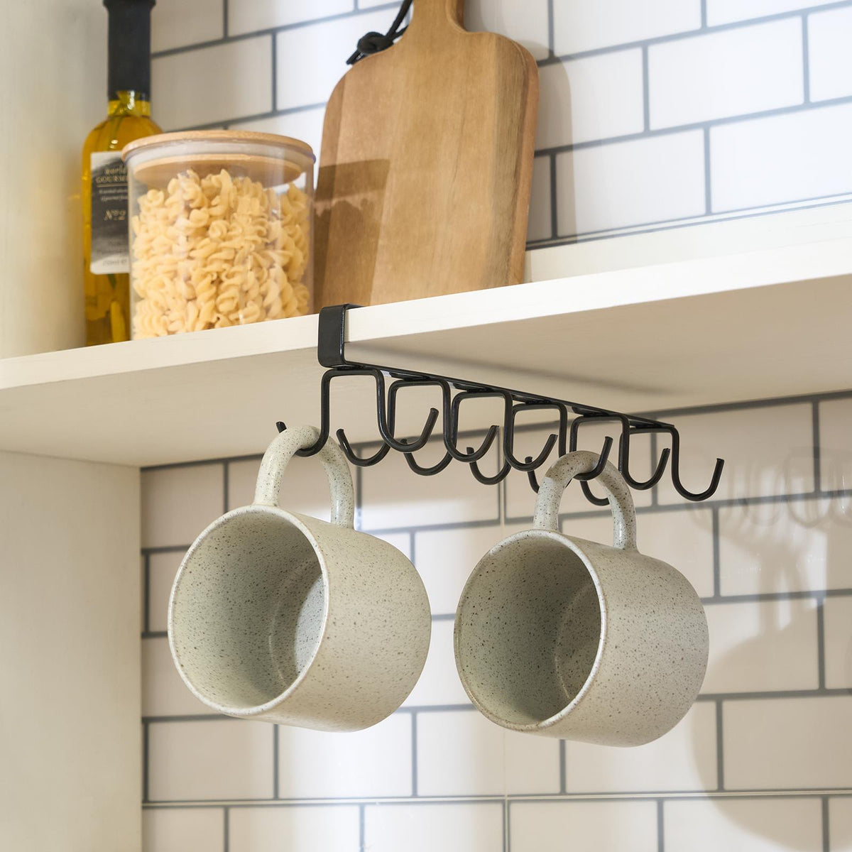 OHS Under Shelf Organiser Storage Wire Rack Basket Hook Hanger Kitchen Decor