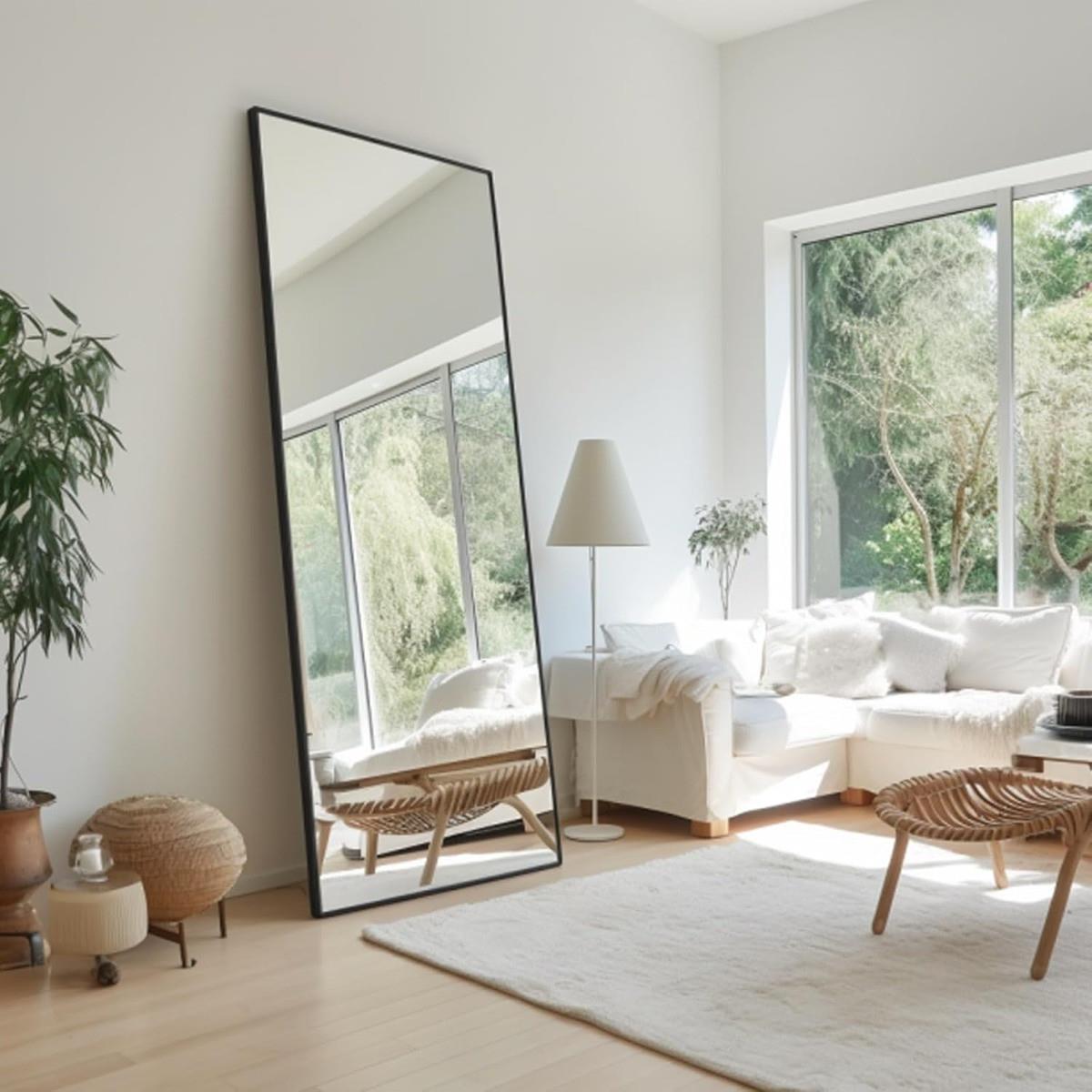 OHS Freestanding Mirror Metal Framed Full Length Home Decor Living Room Bedroom