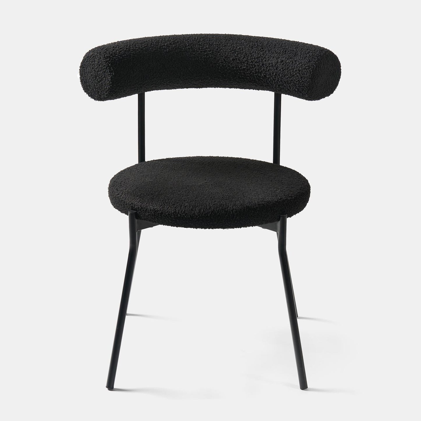 OHS Boucle Dining Chair with Metal Legs Modern Upholstered Kitchen Chair