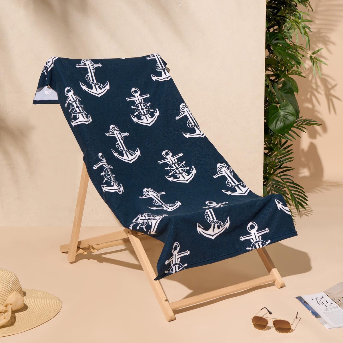 OHS Print Beach Towel Microfibre Quick Dry Bath Holiday Gym Travel Sport
