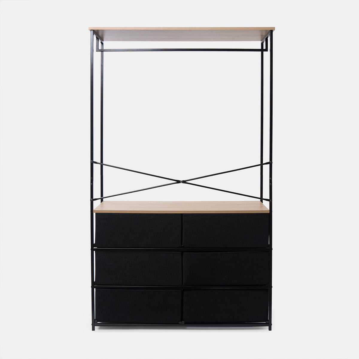 Cabinet Rail Wardrobe Open Home 6 Drawer Coat Hanger Storage Clothes Organiser