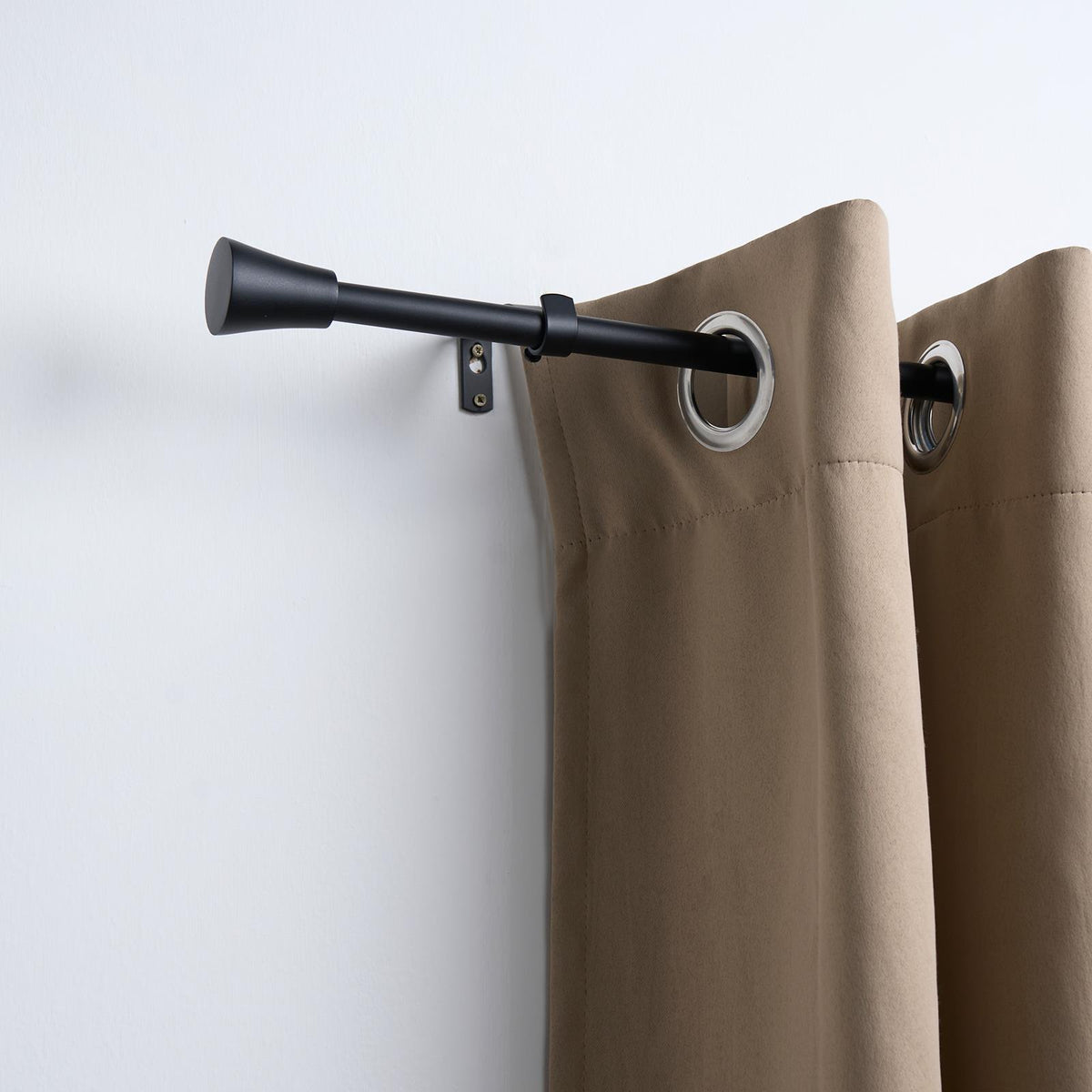 OHS 120-200cm Curtain Pole Extendable Metal 16mm Ball Trumpet Twist Finnials