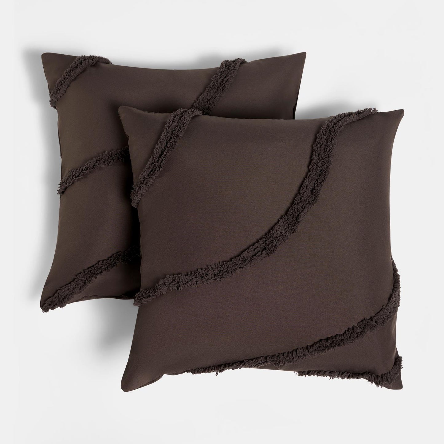 OHS Tufted Contour Cushion Covers 2 Pack Decorative Square Pillowcases