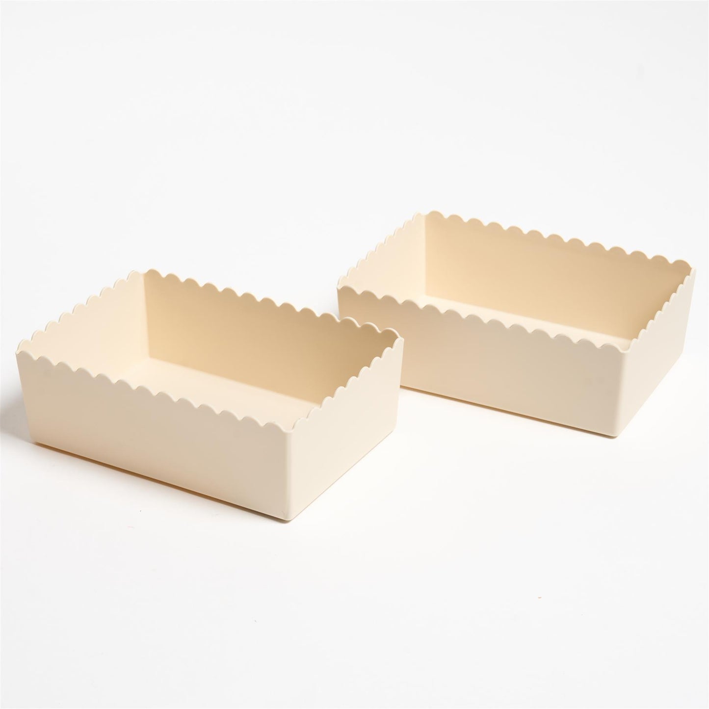 OHS Scallop Edge Organiser PP Plastic Box Tub Storage Bin Container Home Decor
