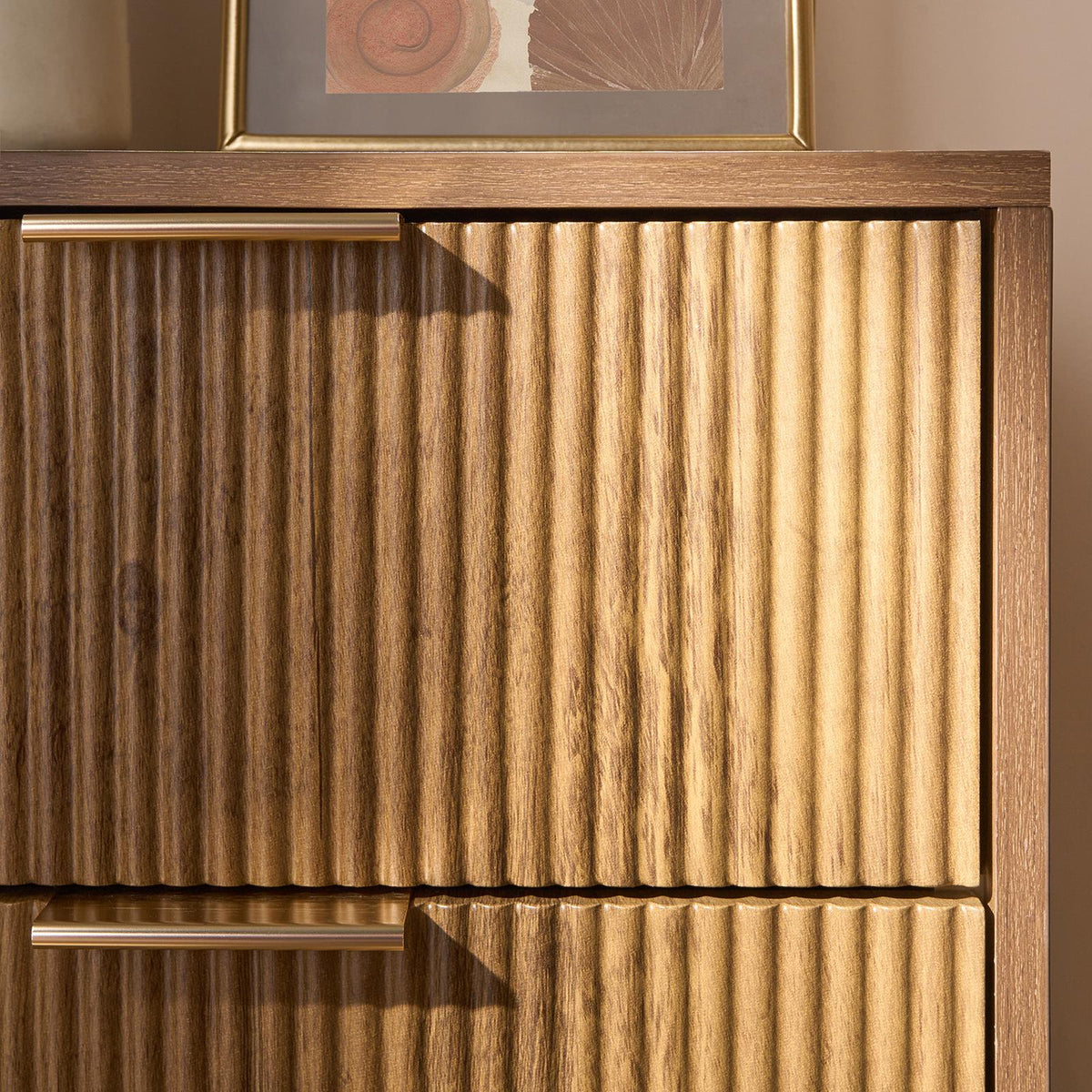 OHS Ribbed Drawer Unit Bedside Table 3/4/5/6 Draw Cabinet Nightstand Sideboard