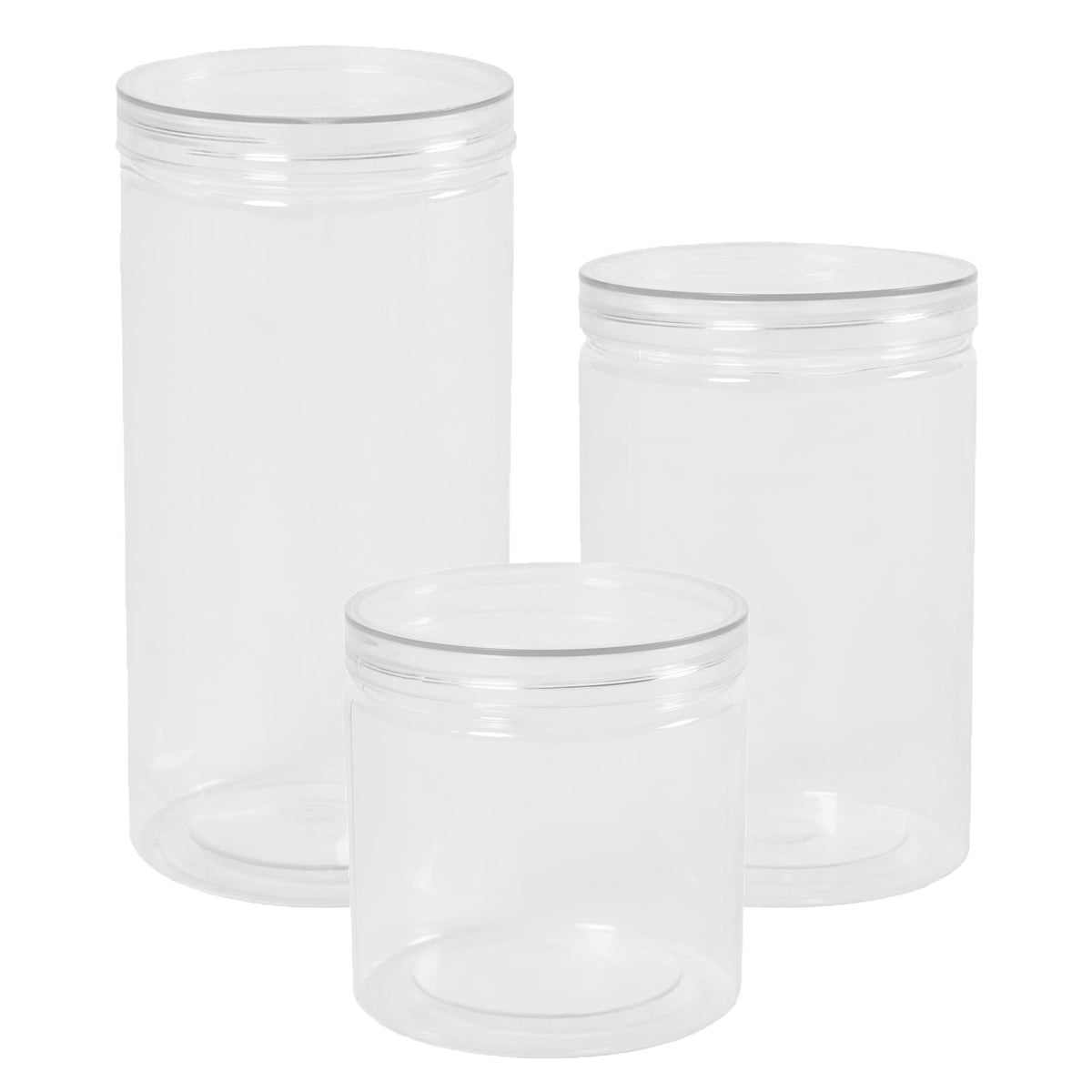 Storage Jar Round Plastic Food Organiser Tea Coffee Sugar Holder Tub Kitchen Pot