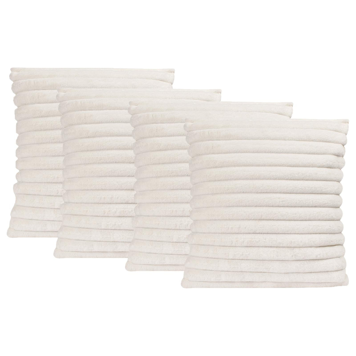 OHS Thick Rib Cushion Covers Faux Fur Soft Fleece Square Pillowcases Home Decor