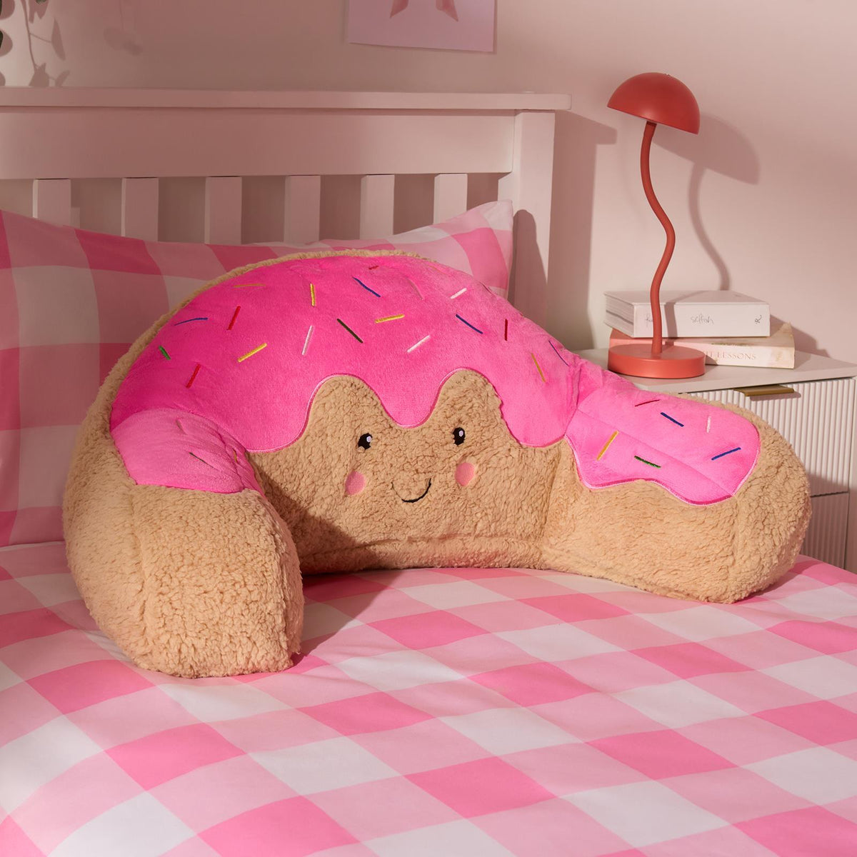 OHS Character Cuddle Cushion Soft Fleece Reading Pillow with Arms Bed Chair