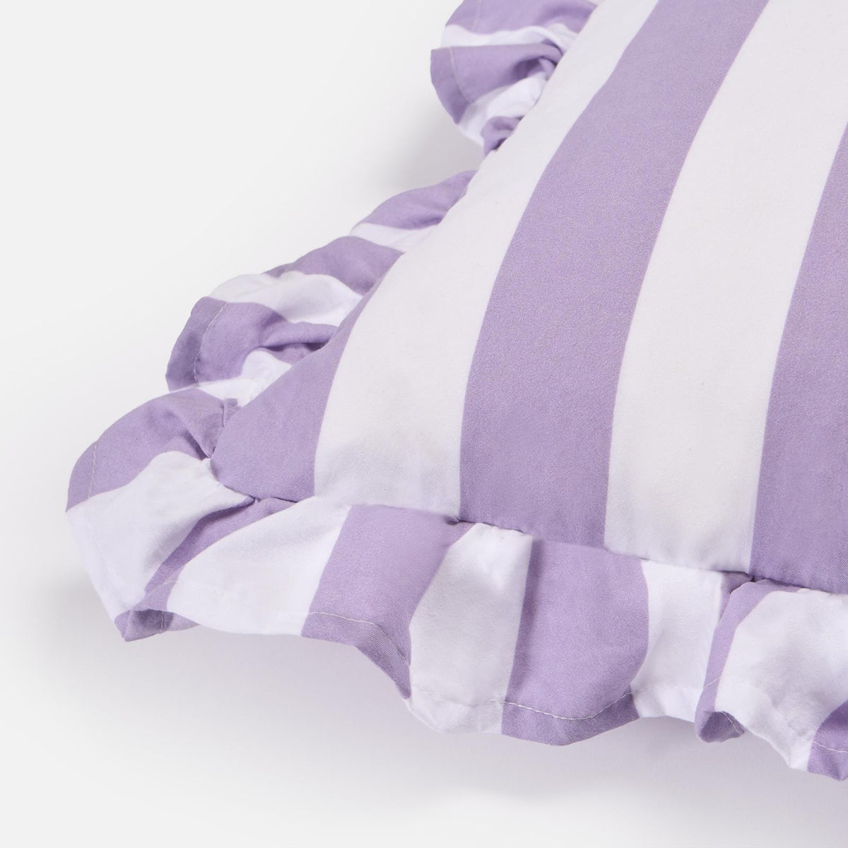 OHS Stripe Frill Cushion Covers Microfibre Square Pillowcases Home Decor
