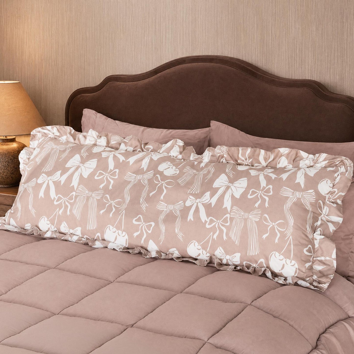OHS Bows Frill Bolster Pillow Soft Maternity Back Support Filled Cushion