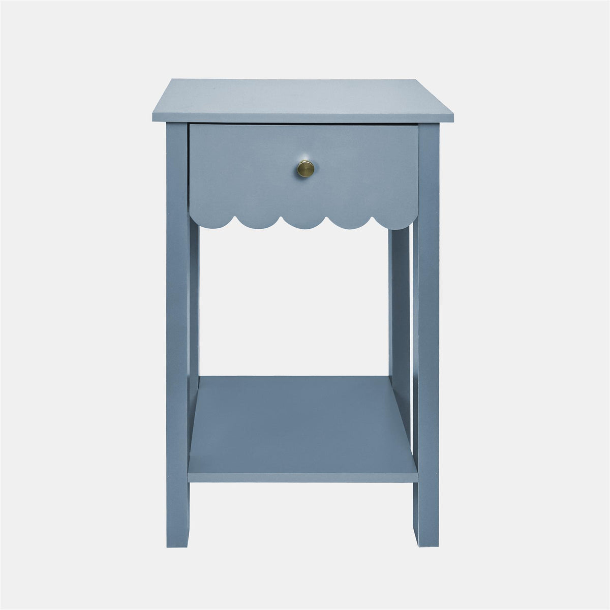 OHS Scallop Bedside Wood Nightstand 1 Drawer Storage Unit End Table Home Decor