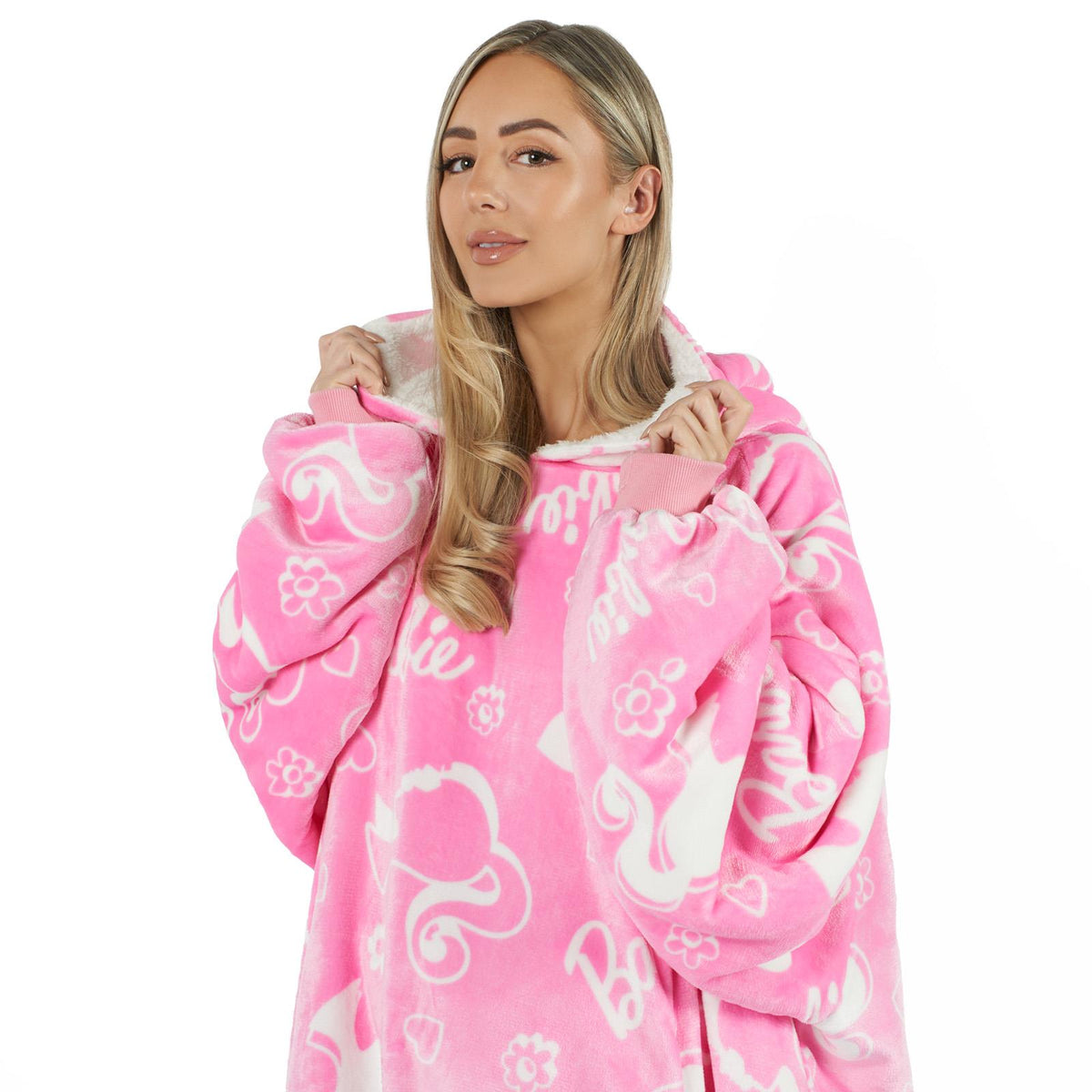 Barbie Hoodie Blanket Oversized Fleece Warm Wearable Throw Jumper Sweatshirt