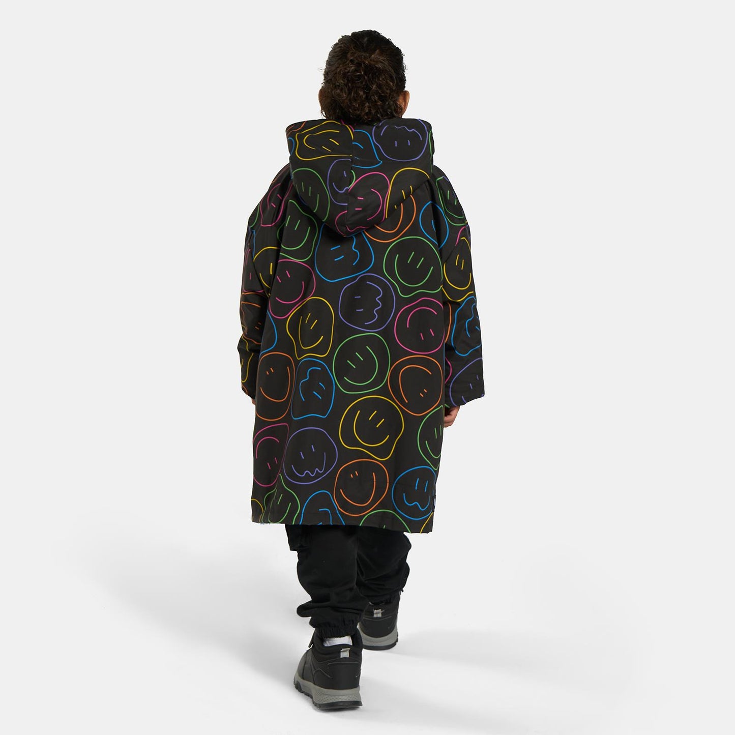 OHS Kids Drying Changing Robe Fun Print Sherpa Lined Water Resistant Long Coat