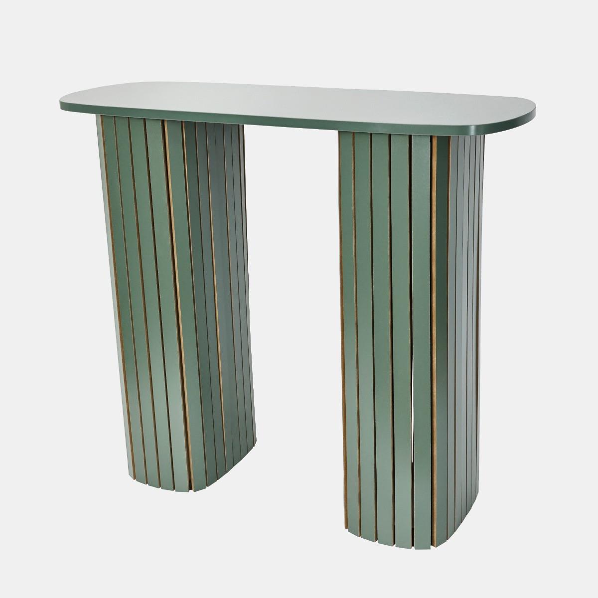 OHS Madison Console Table Ribbed Engineered Wood Entryway Display Unit Decor