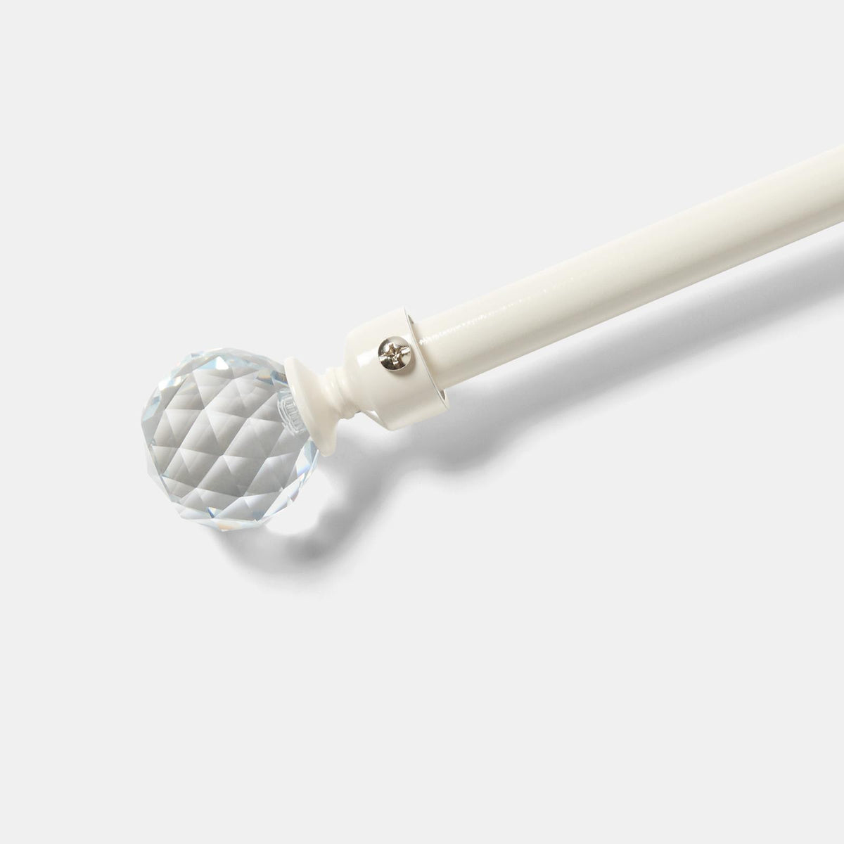 OHS 120-200cm Curtain Pole Extendable Metal 16mm Ball Trumpet Twist Finnials