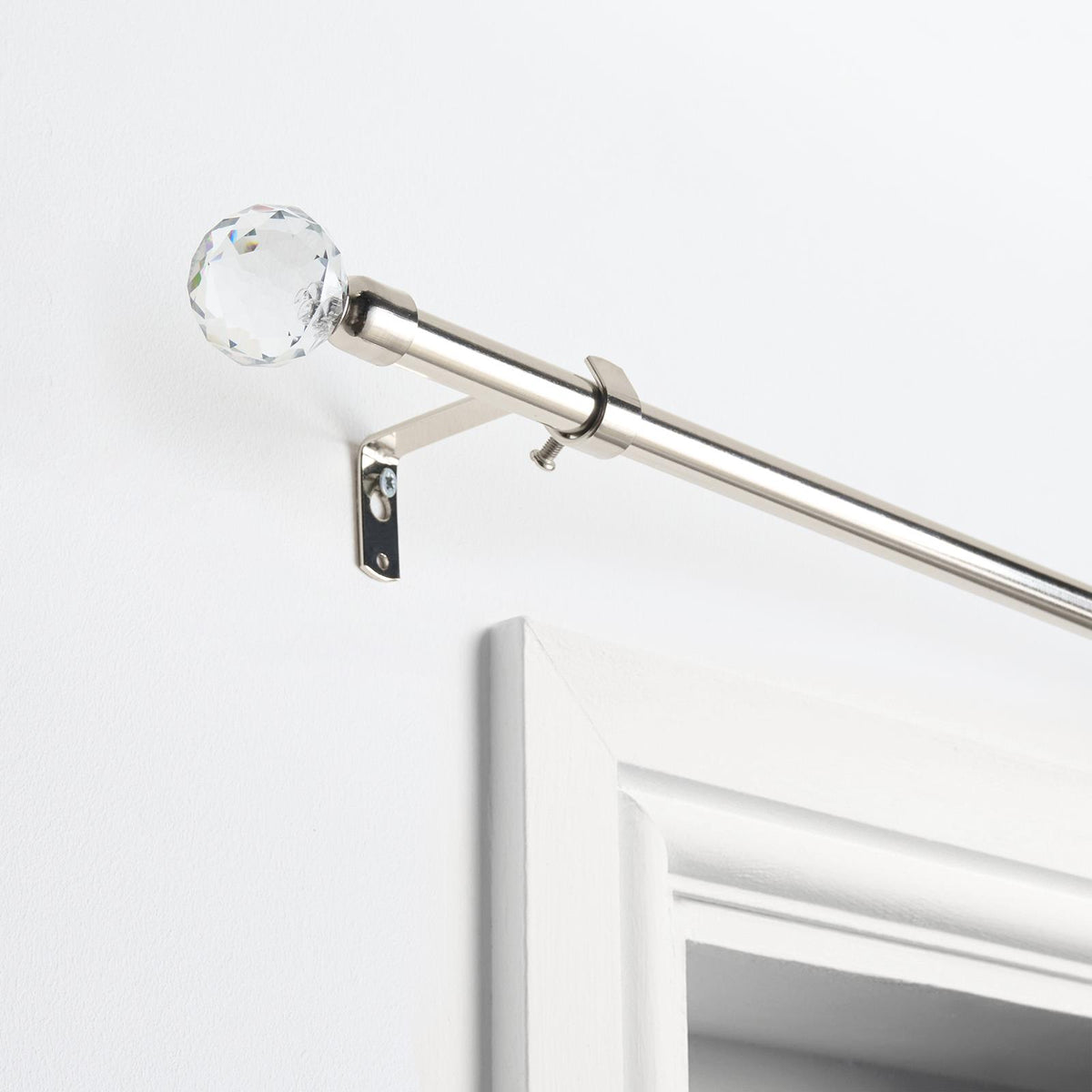 OHS 70-120cm Curtain Pole Extendable Metal 16mm Ball Trumpet Twist Finnials