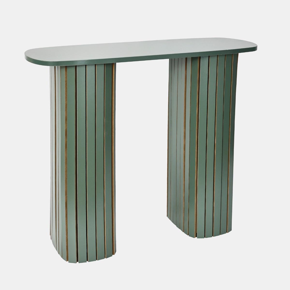 OHS Madison Console Table Ribbed Engineered Wood Entryway Display Unit Decor