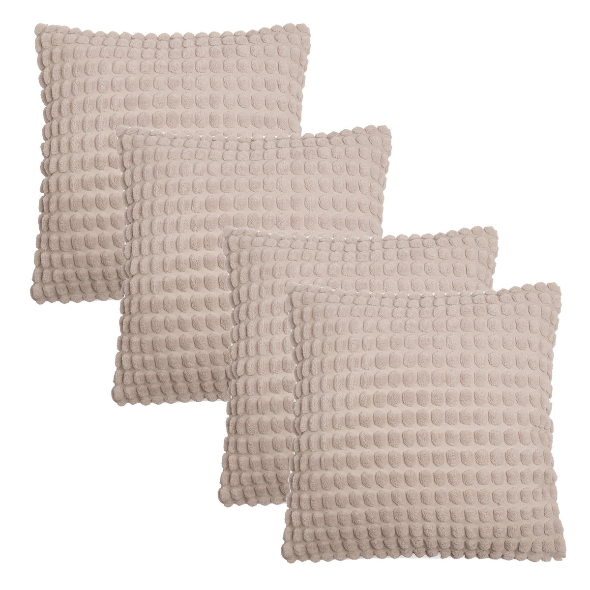 OHS Bobble Cushion Covers Soft Fleece Square Pillowcases Winter Home Decor