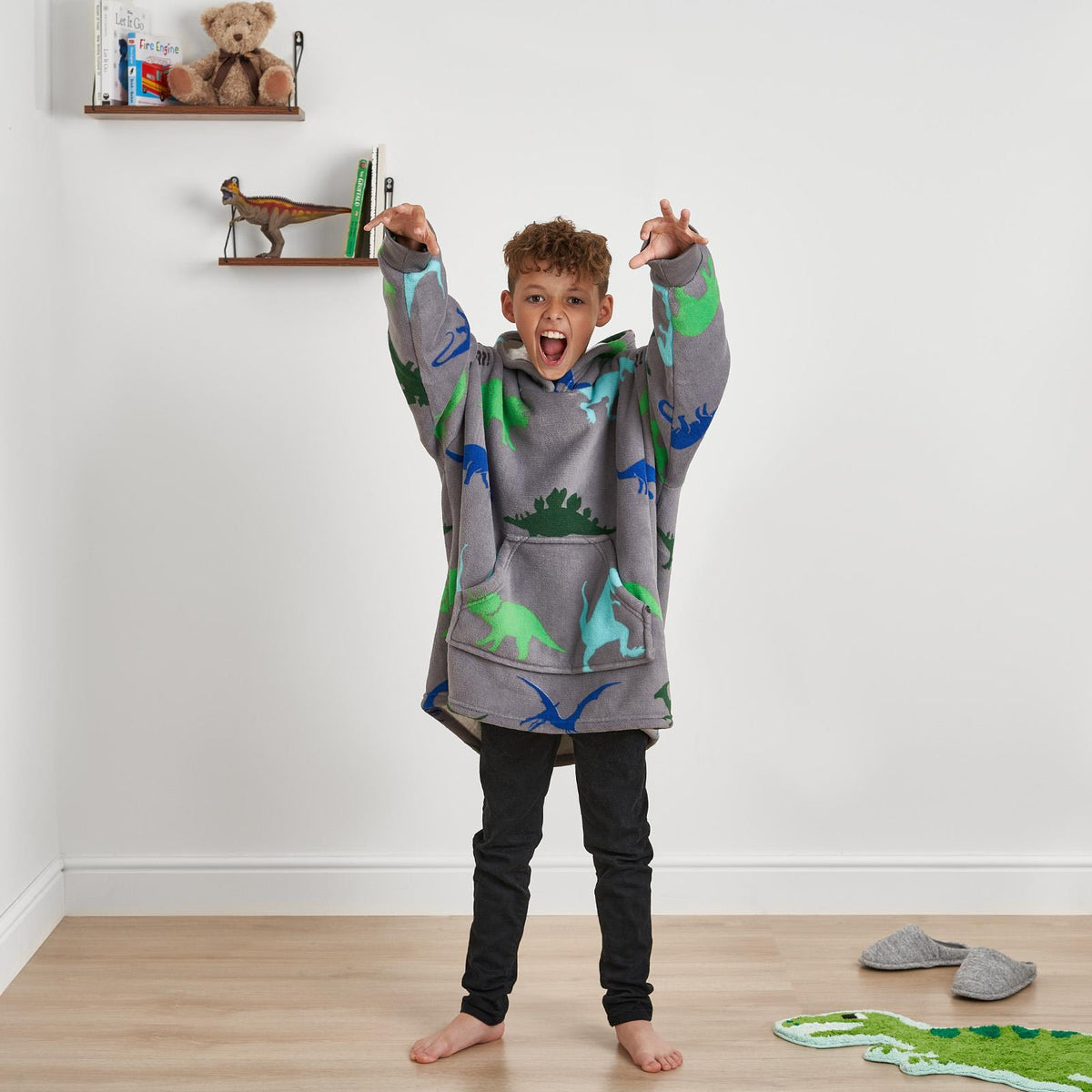Kids Hoodie Blanket Oversized Sherpa Fleece Jumper Sweatshirt Soft Warm Throw