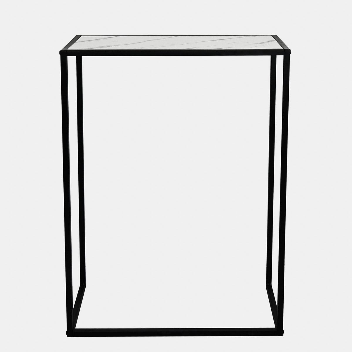 OHS Marble End Table Modern Console Bedroom Side Nightstand Metal Frame