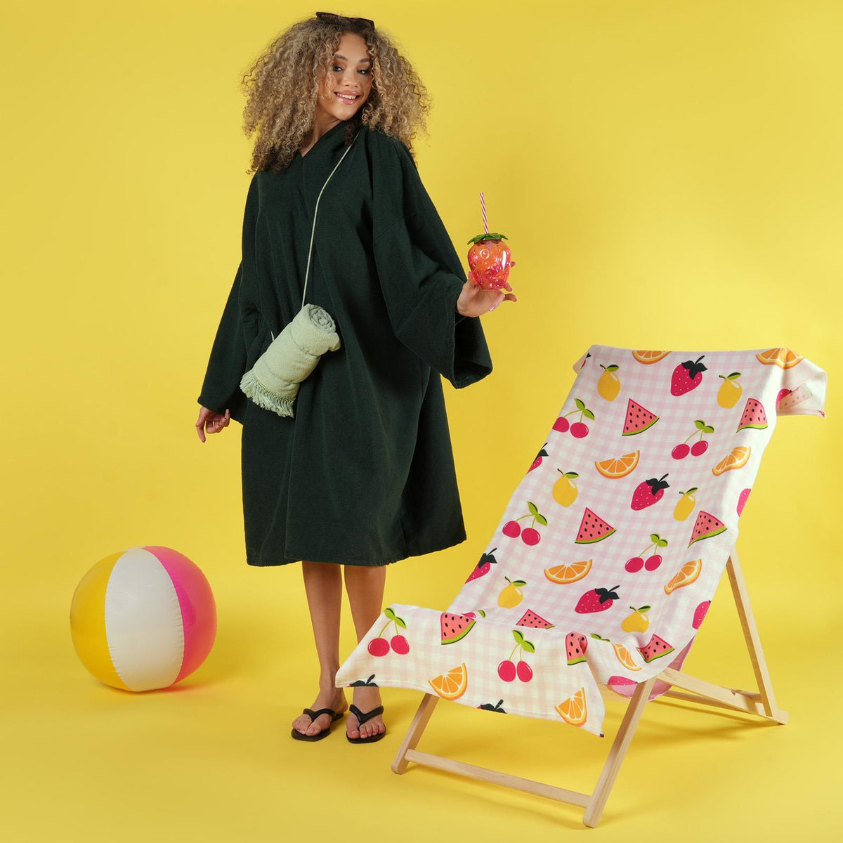 OHS Hooded Towel Poncho Adult Absorbent Dry Beach Swim Bath Changing Robe